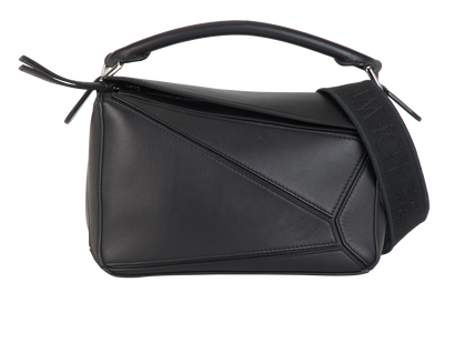 Medium Puzzle Bag, &pound;1,900, Handbags, Black, Leather, Front view